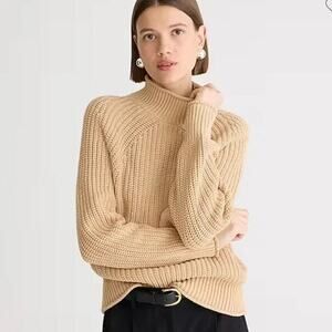 NWT J. Crew Relaxed Rollneck Sweater Sandy Beach Sz XXS